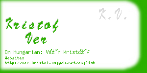 kristof ver business card